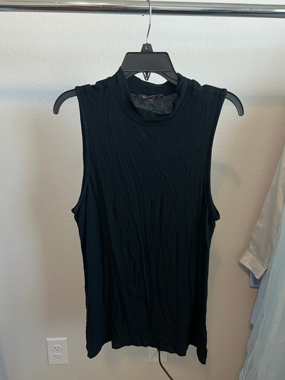 Banana Republic ribbed black tank size large